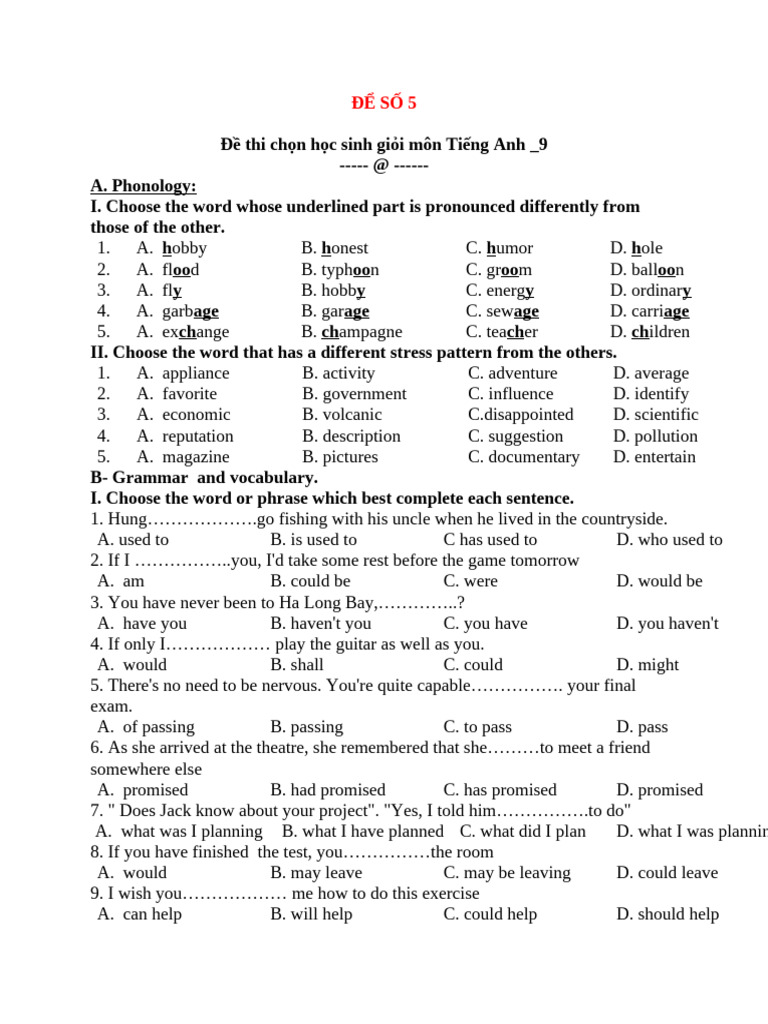English Exam Paper for Grade 9 Students | PDF | Adolescence | Easter