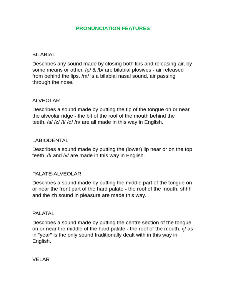 Understanding Bilabial Sounds | PDF