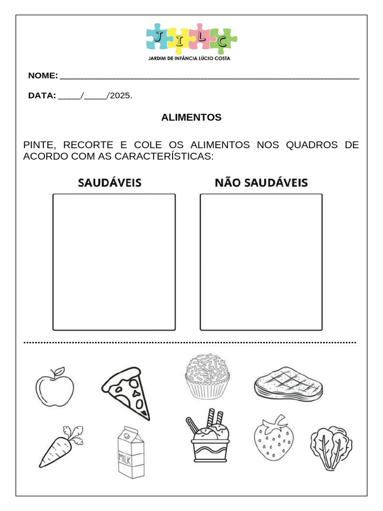 Alimentos Saudáveis e Não Saudáveis | PDF
