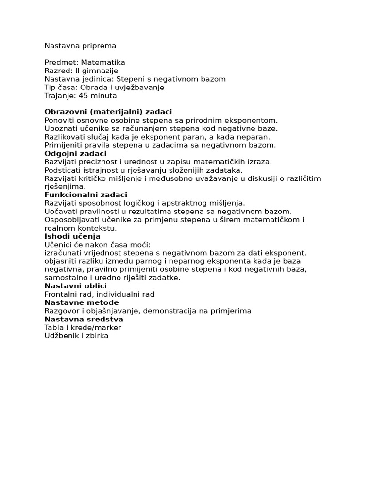 Stepeni 2.čas | PDF