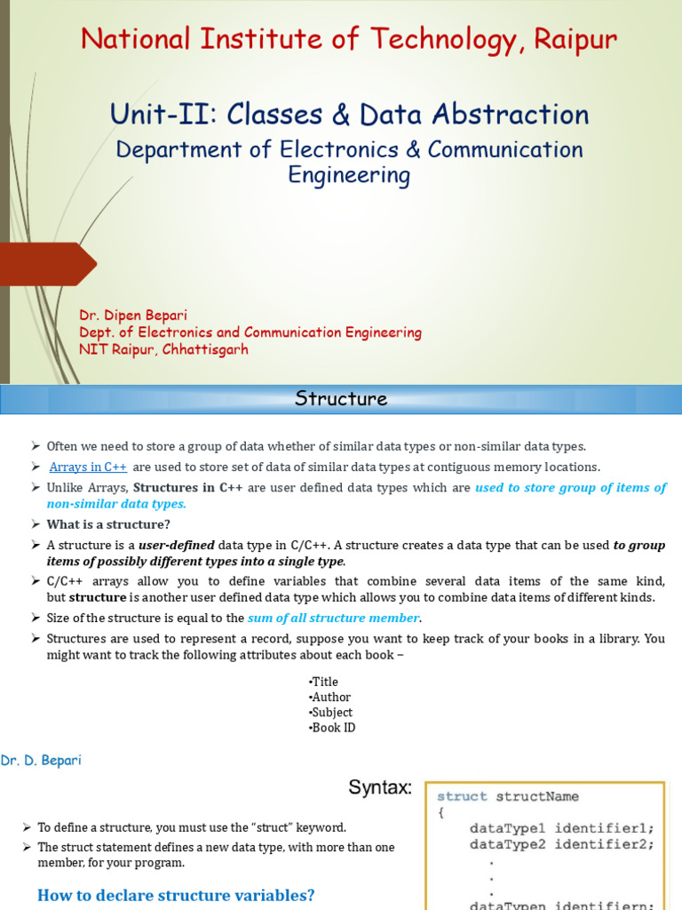 C++ Structures and Data Abstraction Guide | PDF | Class (Computer ...