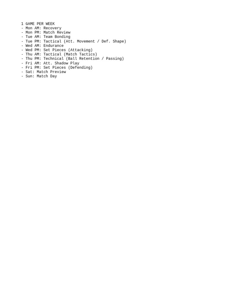 1 Game Week | PDF
