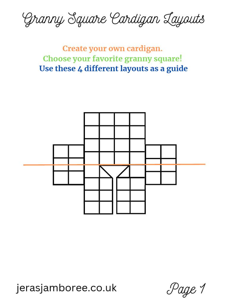Granny Square Cardigan Layout Guide | PDF