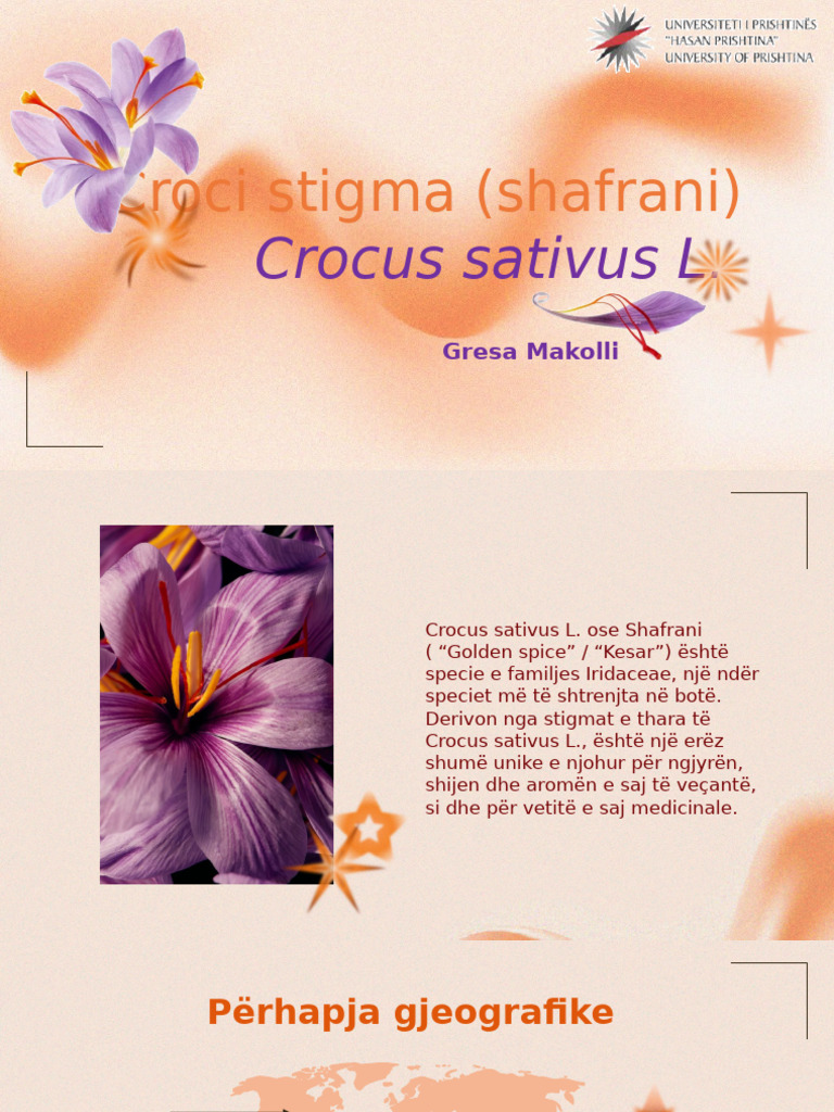 Croci Stigma (Shafrani), Crocus Sativus L. | PDF