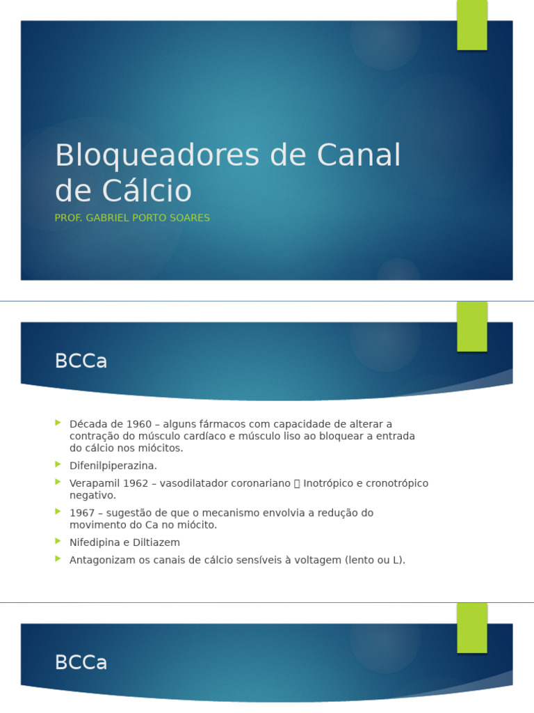 Bloqueadores de Canal de Cálcio e Digitálicos | PDF | Especialidades ...