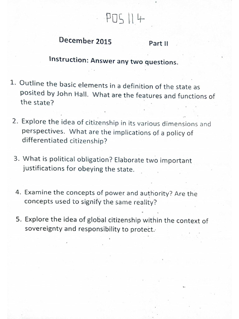 Exam Past Questions | PDF