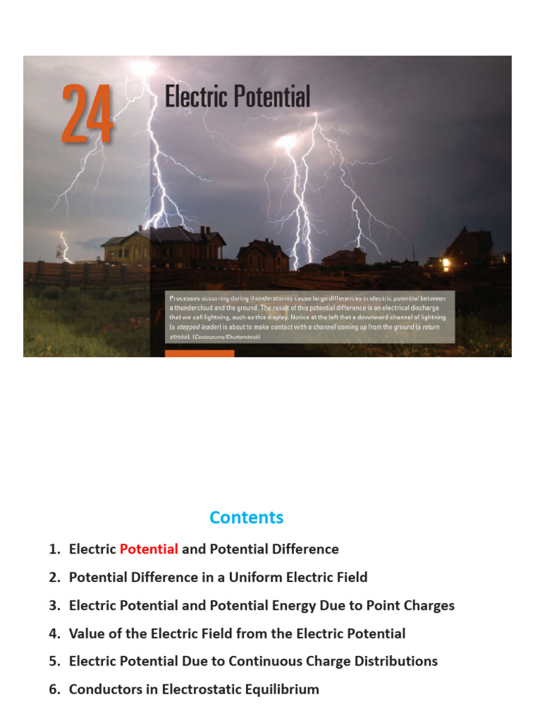 Chapter 24. Electric Potential | PDF | Electric Field | Potential Energy