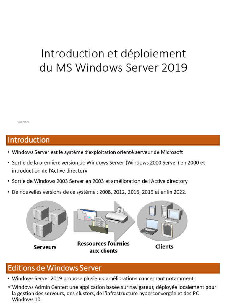 Déploiement de Windows Server 2019 | PDF | Serveur (Informatique ...
