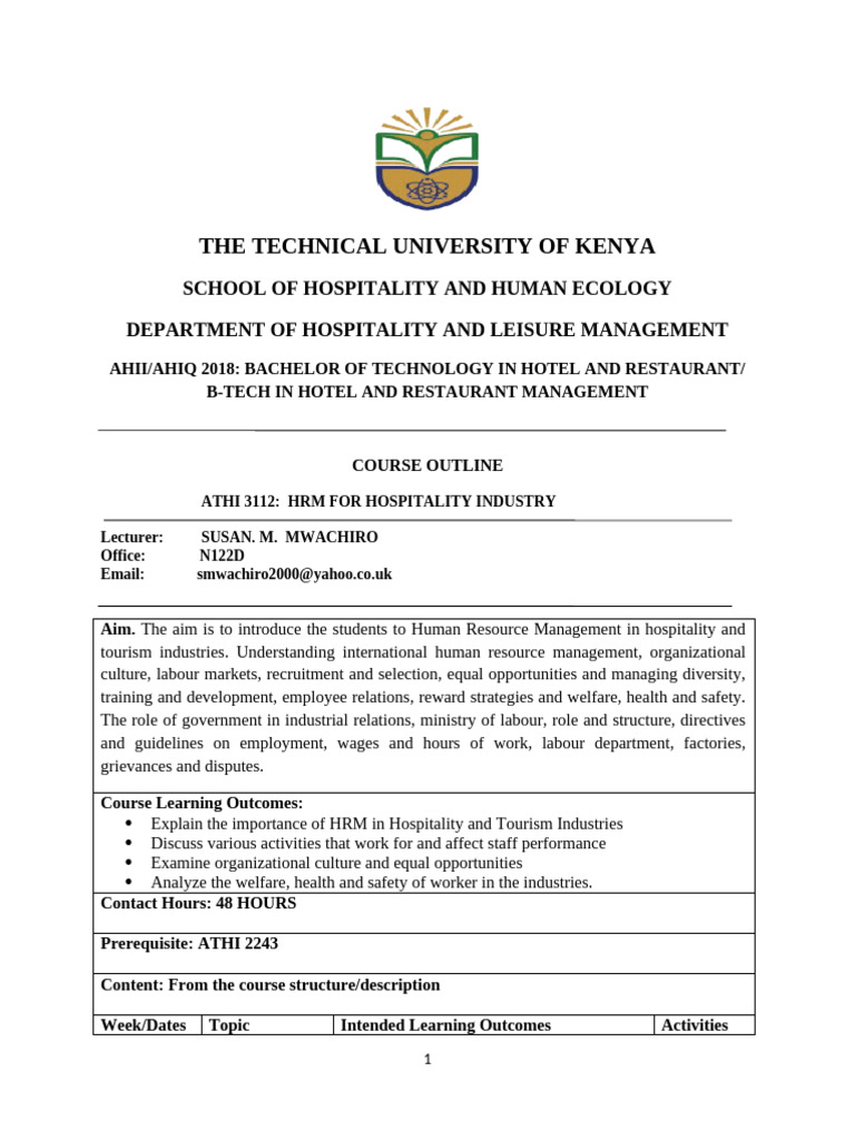 Athi 3112 Human Resource Management Course Outline Revised | PDF ...