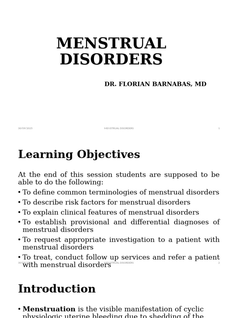 Understanding Menstrual Disorders | PDF | Menstruation | Menstrual Cycle