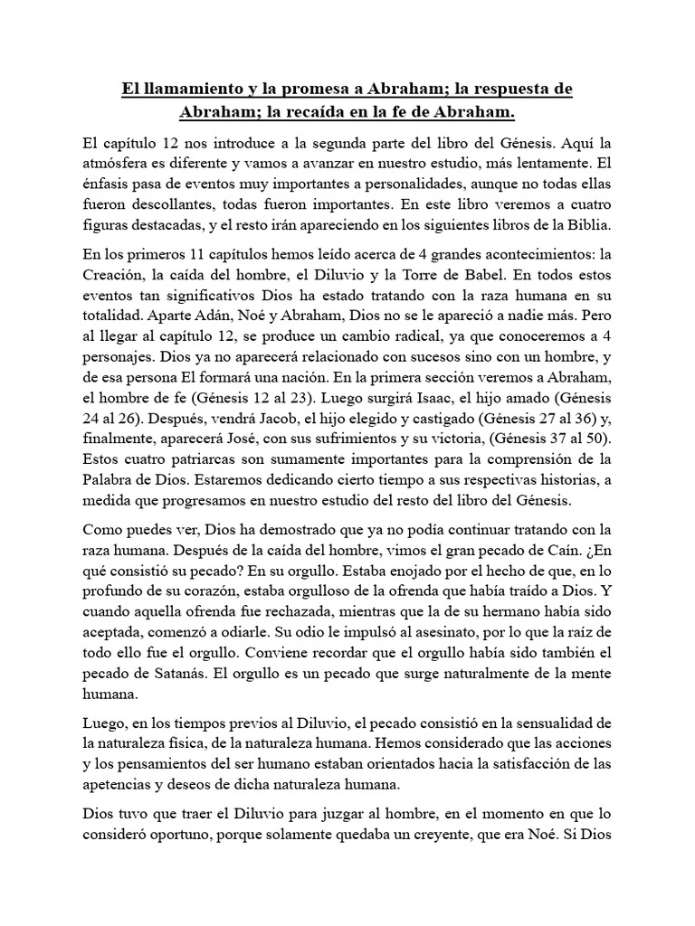 La fe y promesas de Abraham en Génesis | PDF | Libro del Génesis | Abrahán