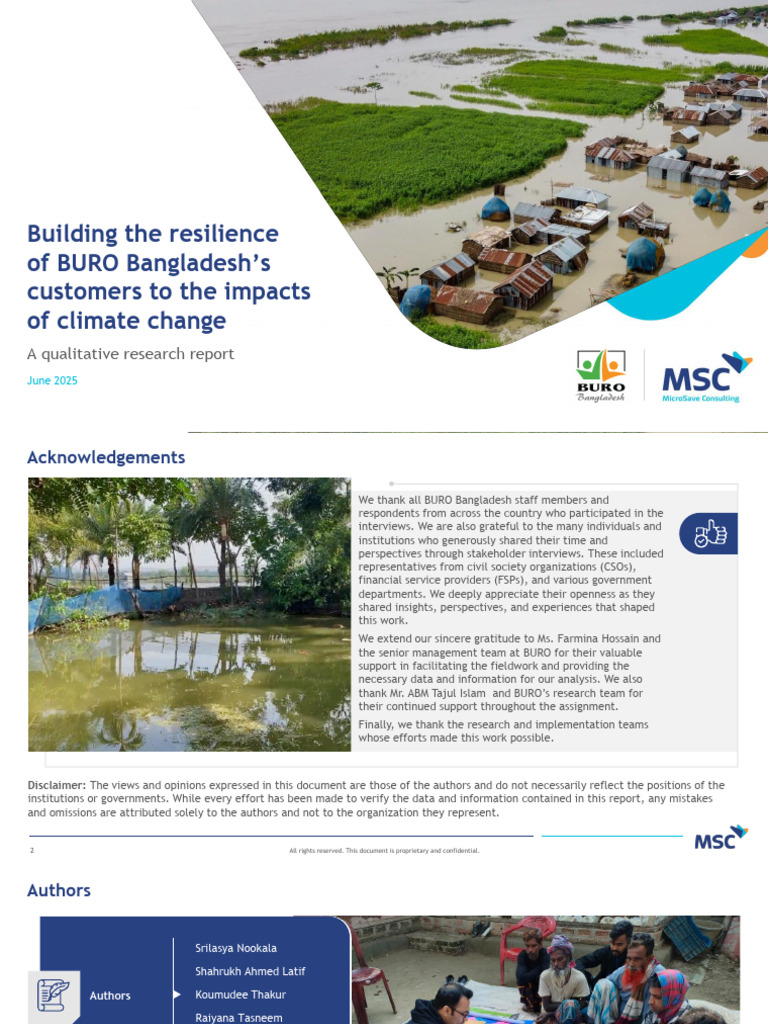 Impact of Climate Change On MFI Clients Public v.1 | PDF | Climate ...