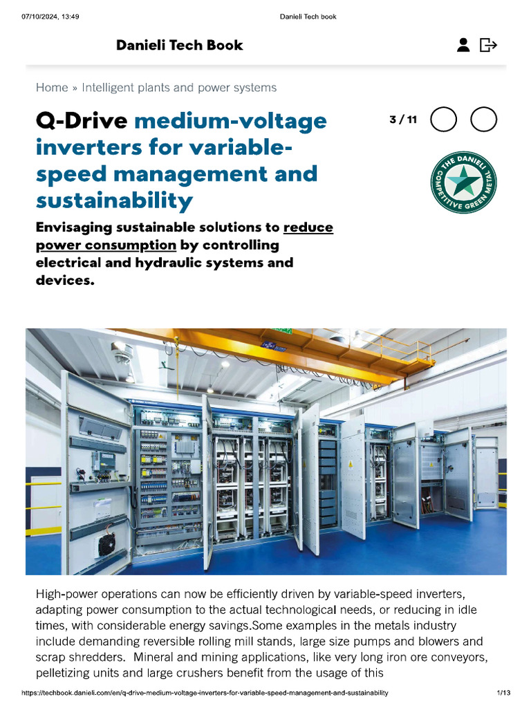 Q Drive Medium Voltage Inverters For Variable Speed Management and ...