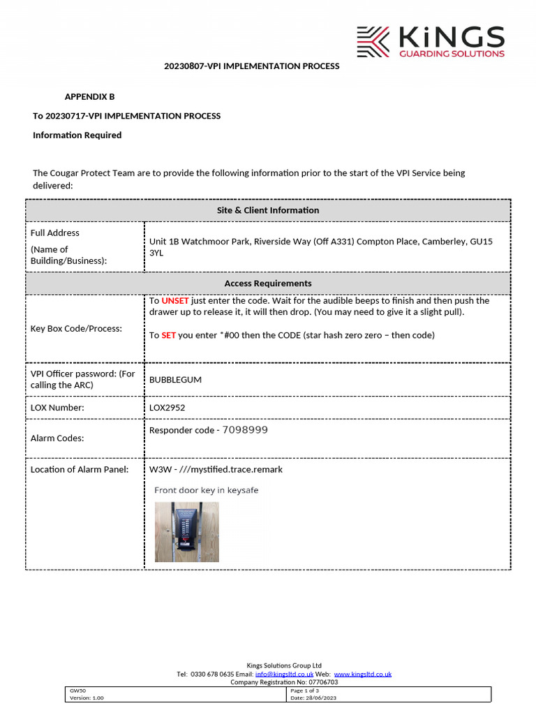 VPI Implementation Process Details | PDF