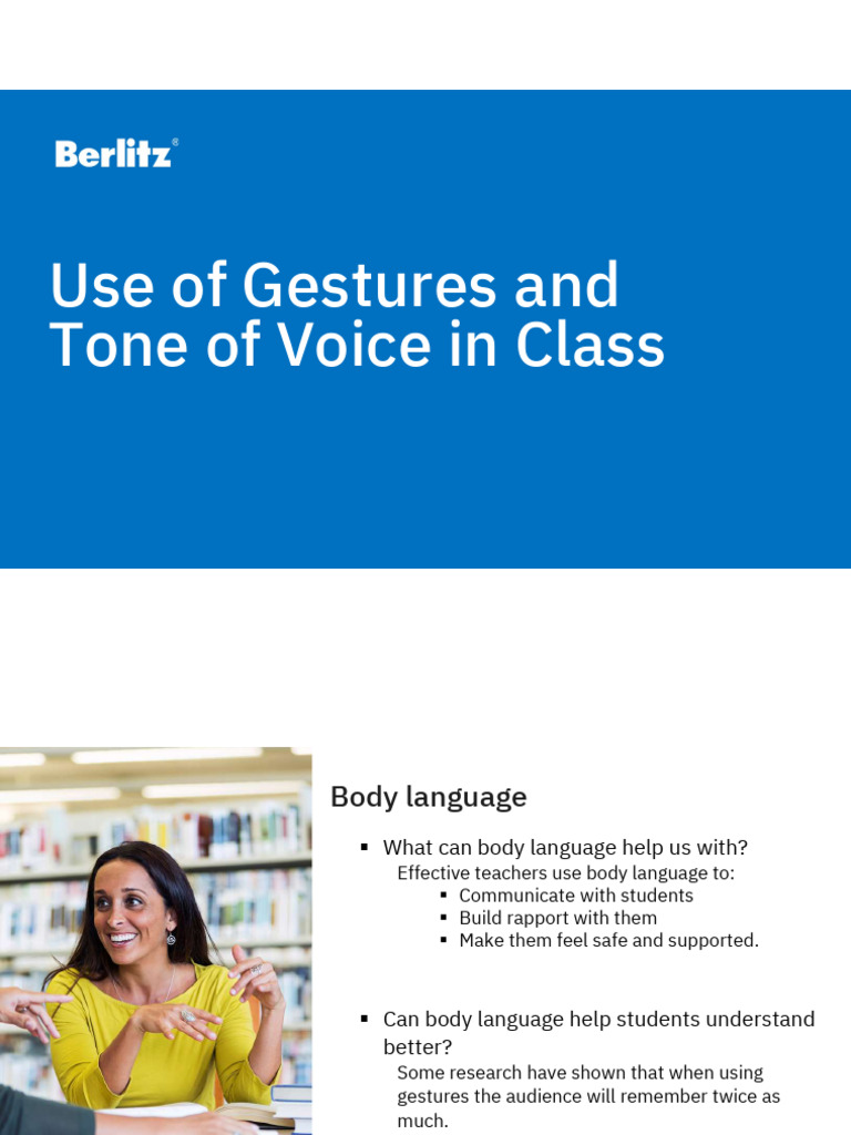 Enhancing Class Engagement with Gestures | PDF | Body Language | Tone ...