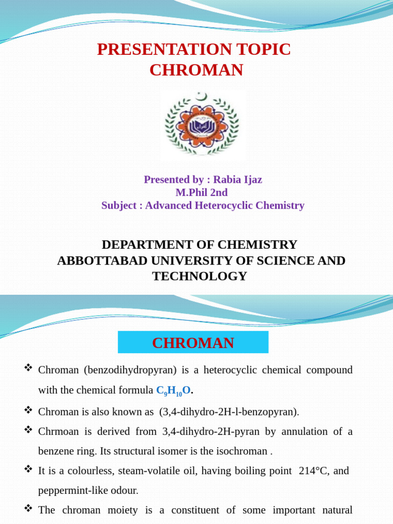 Chroman: Structure and Reactions | PDF | Chemical Substances | Chemical ...