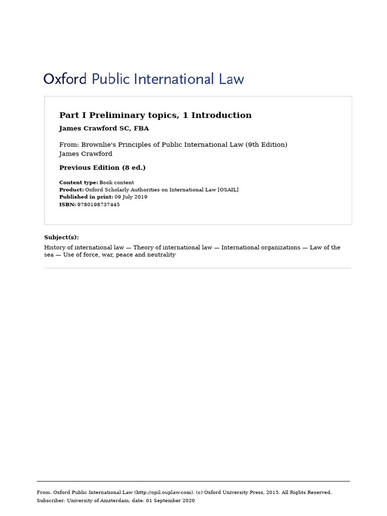 Introduction to International Law Principles | PDF | International Law ...