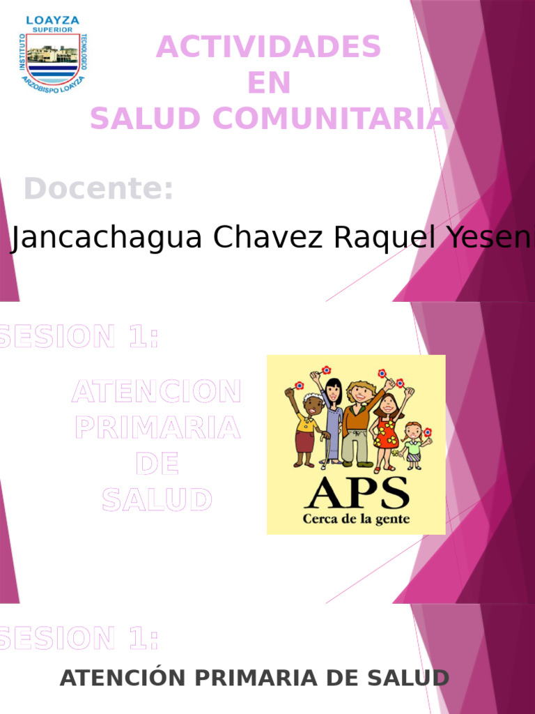 Sesion 1 - Atencion Primaria de Salud | PDF | Cuidado de la salud