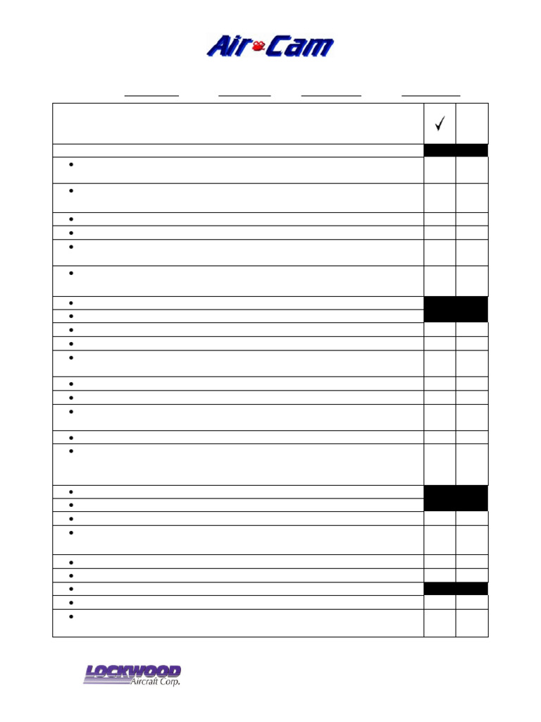 AirCam Aircraft Inspection Checklist | PDF | Flap (Aeronautics ...