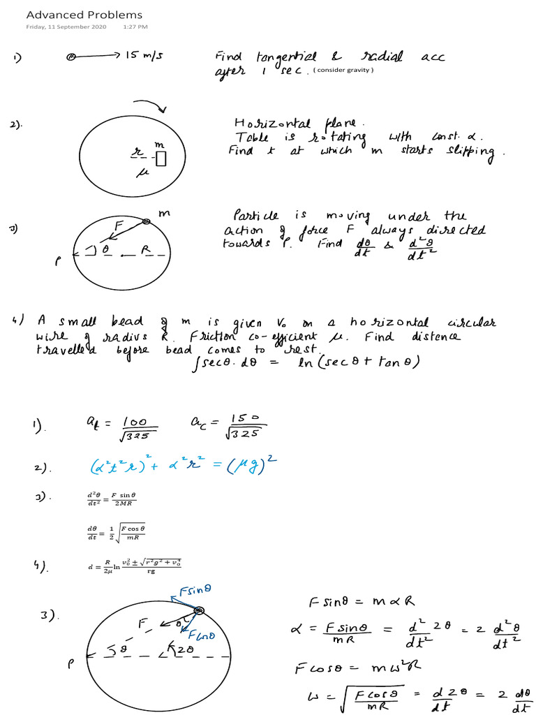 Advanced Physics Problems on Motion | PDF