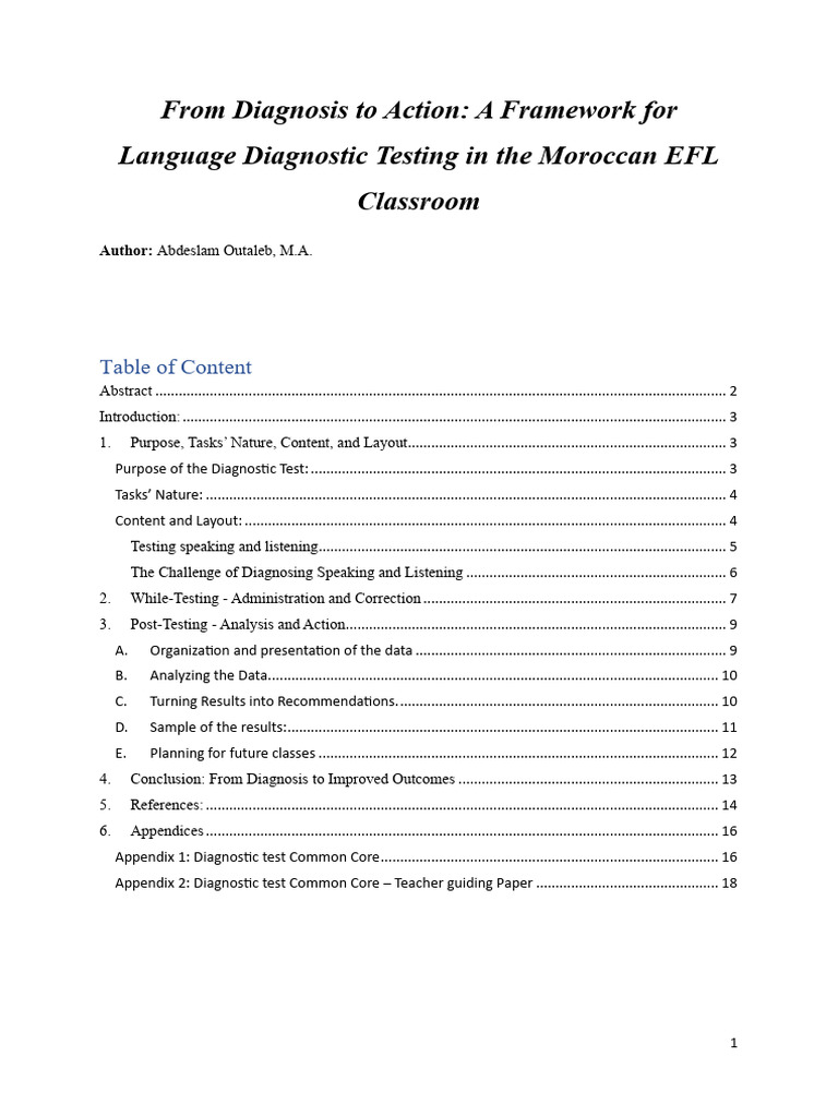 From Diagnosis To Action A Framework For | PDF | Educational Assessment ...