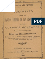 Ejército de Chile. Reglamento para El Manejo y Empleo de Las Armas Blancas en Los Cuerpos Montados. (1899)