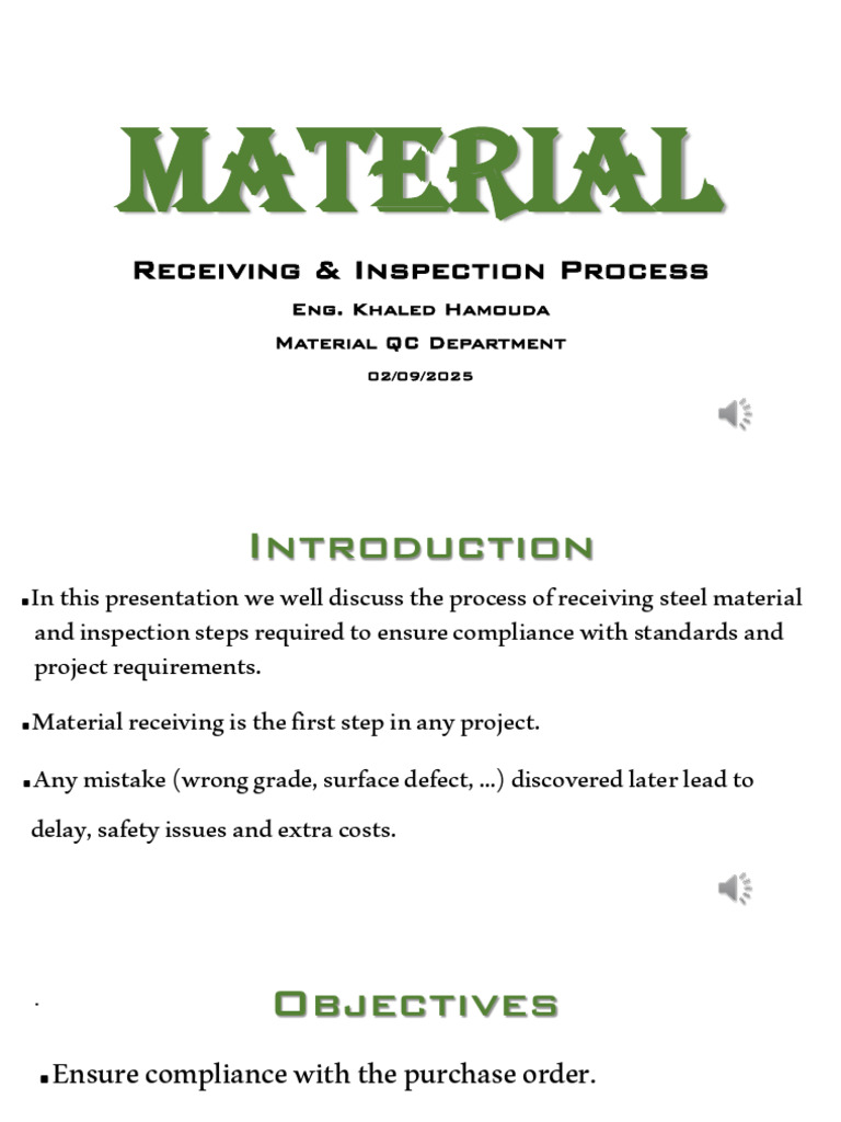 Steel Material Receiving Process Guide | PDF | Engineering Tolerance ...