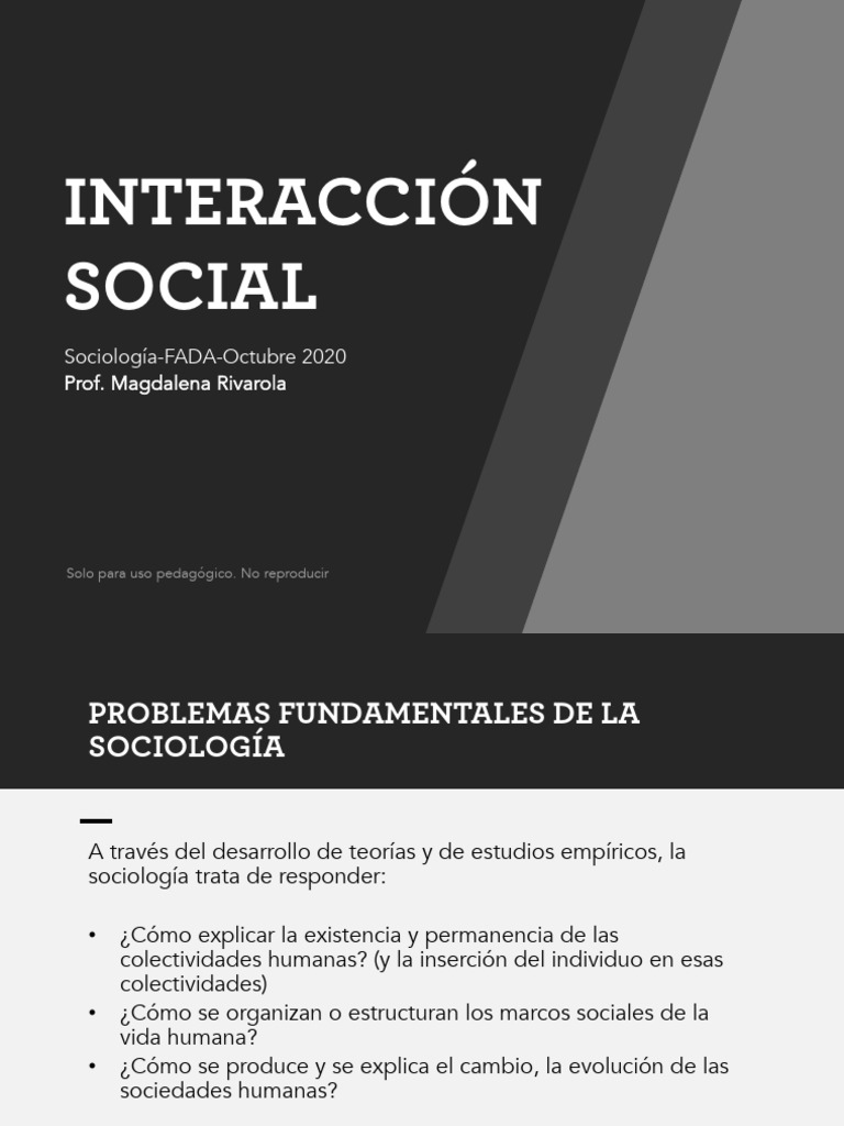 Fundamentos de la Interacción Social | PDF | Sociología | Sociedad