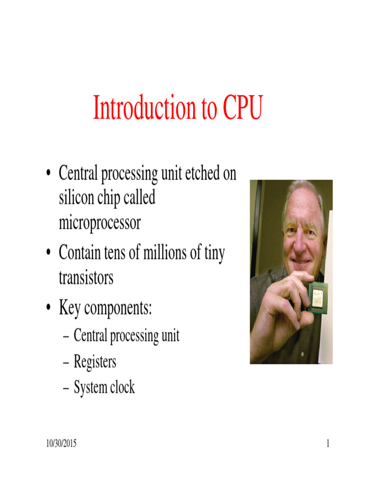Overview of CPU Components and Functions | PDF | Central Processing ...