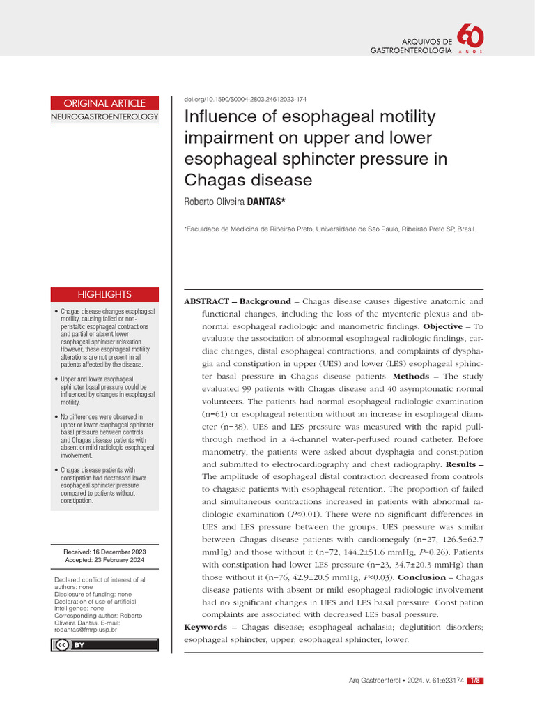 Influence of Esophageal Motility | PDF | Esophagus | Constipation