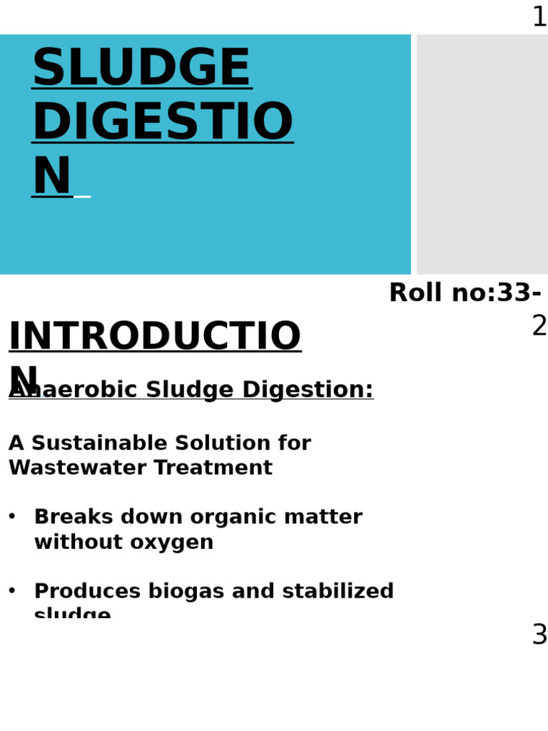 Anaerobic Sludge Digestion Overview | PDF | Anaerobic Digestion | Biogas