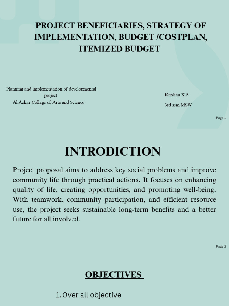 Development Project Proposal Overview | PDF | Capacity Building | Community