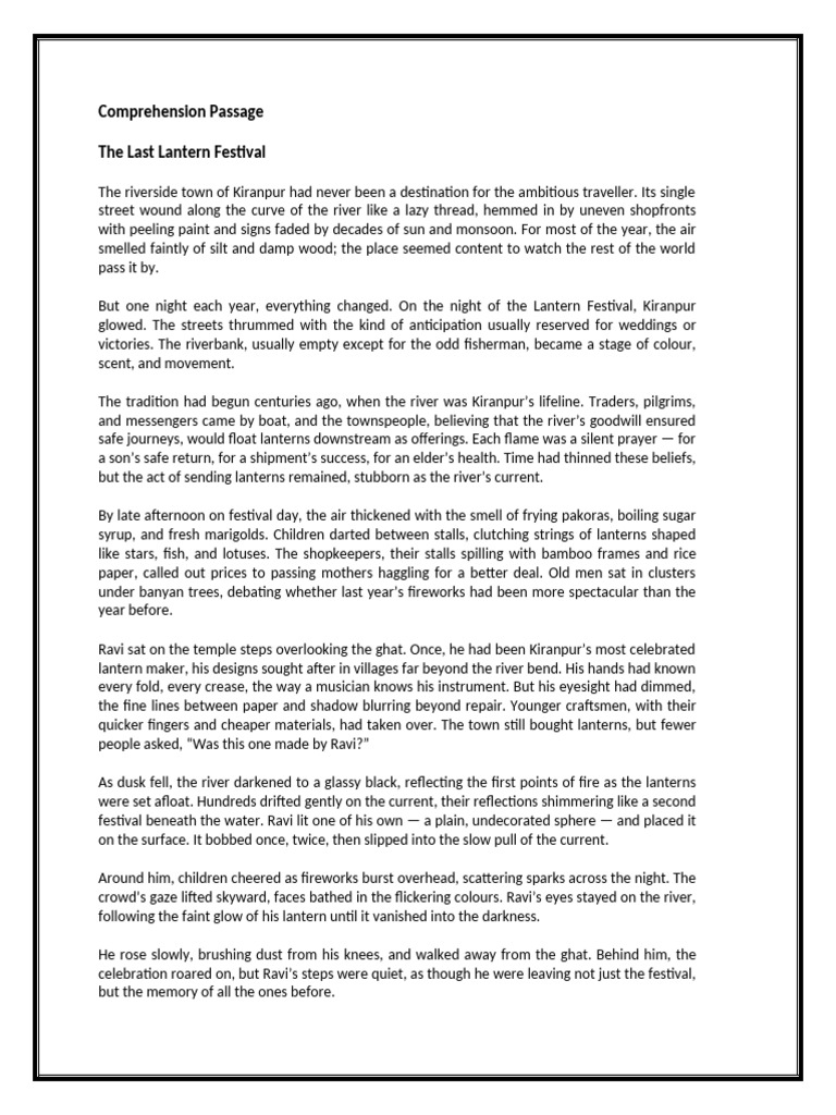 Comprehension Passage | PDF