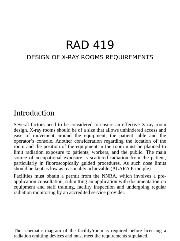 X-Ray Room Design Requirements Guide | PDF | Radiation Protection ...
