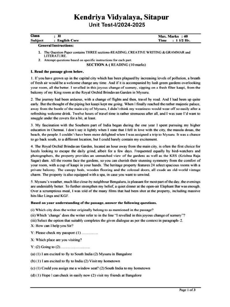English UT 1 | PDF