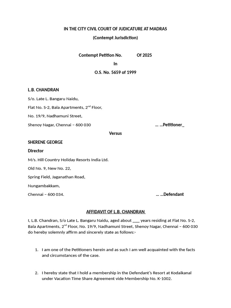 Contempt Petition Against Resort Charges | PDF | Judiciaries | Common Law