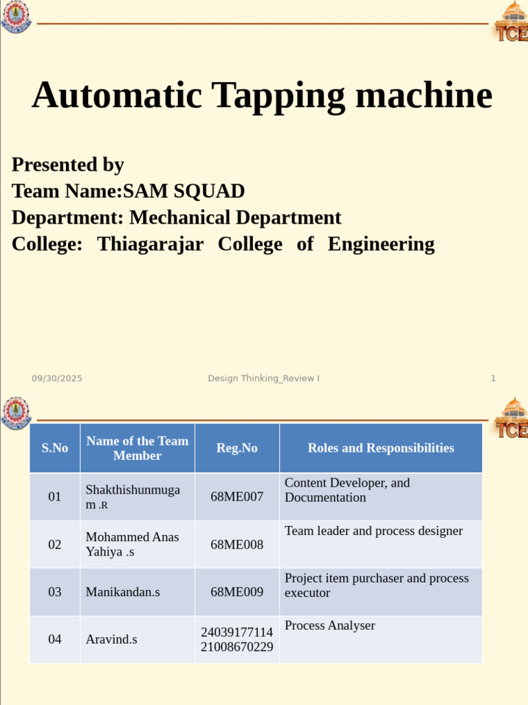Low-Cost Automatic Tapping Machine | PDF