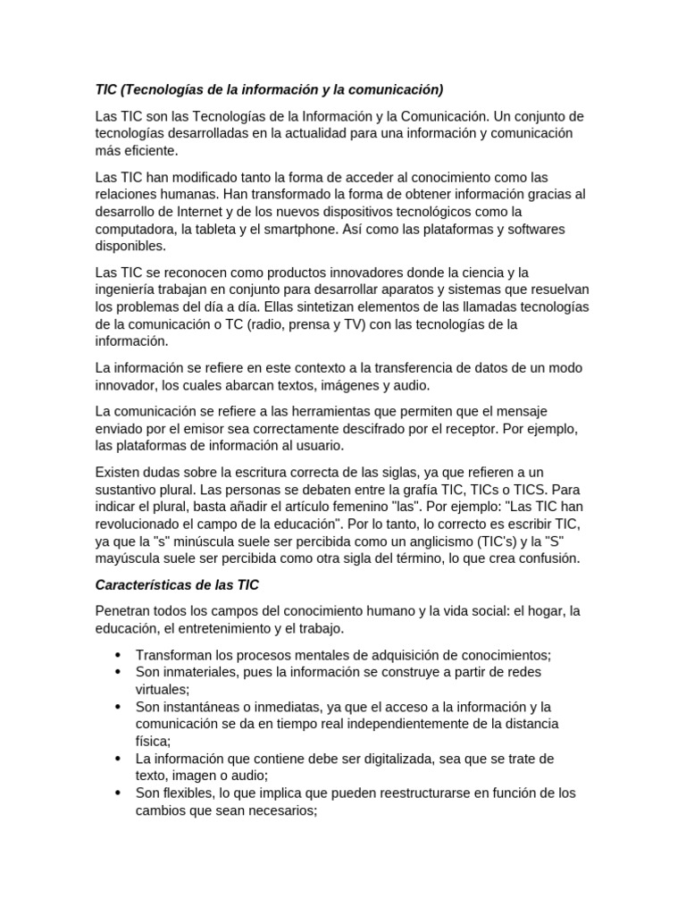 Impacto de las TIC en la sociedad moderna | PDF | Tecnología de ...