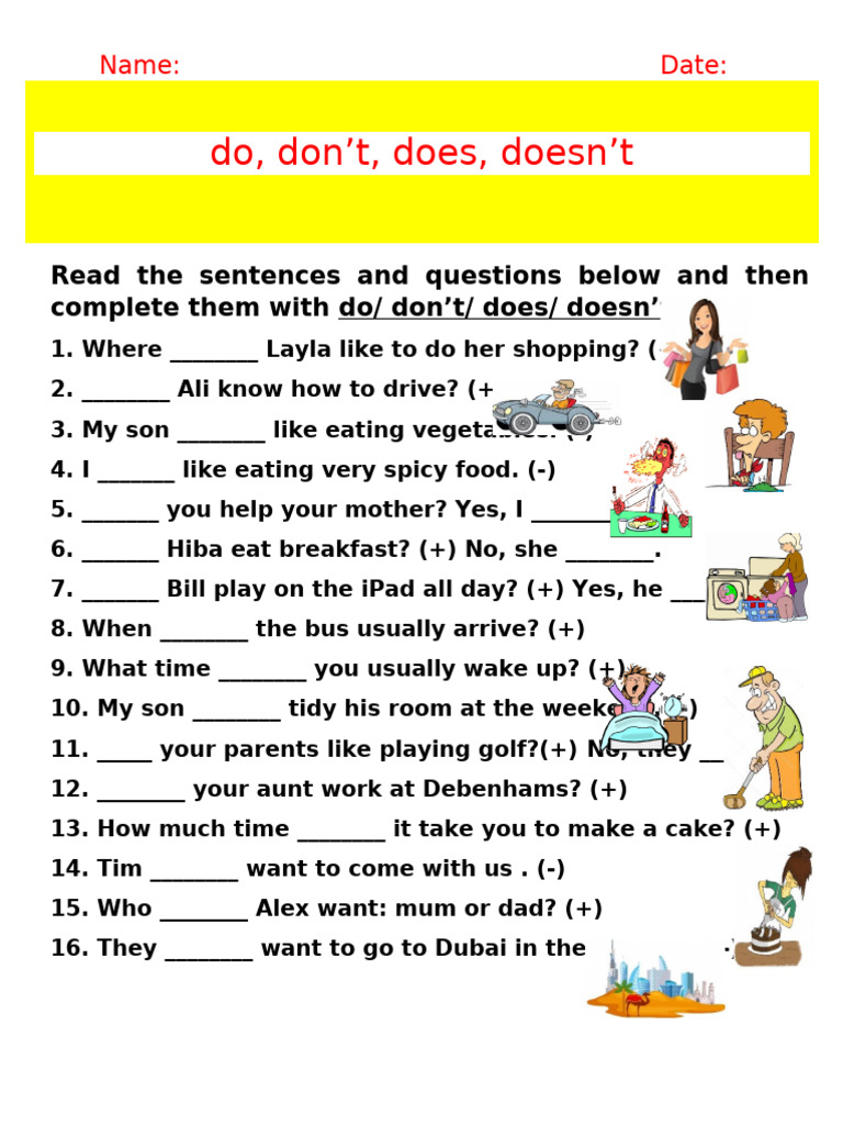 Present Simple Fill The Gaps | PDF
