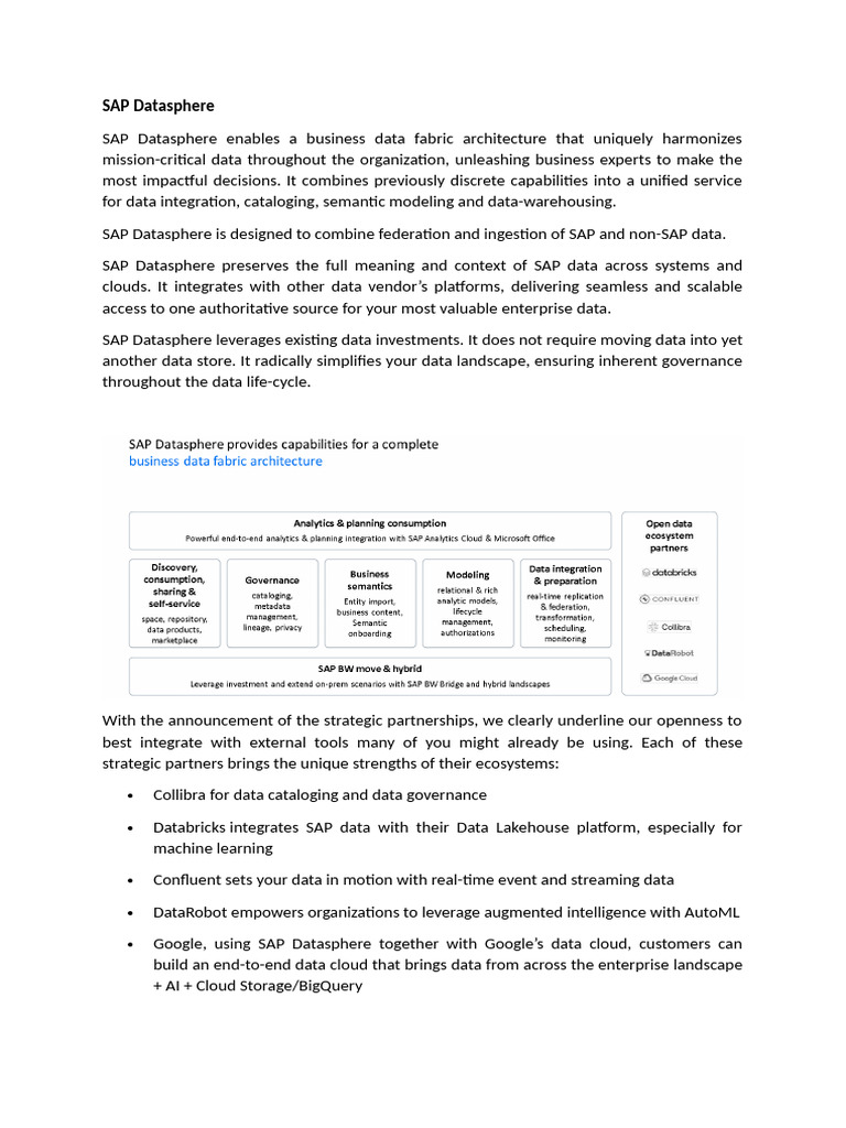 SAP Datasphere Very Very Quick Reference | PDF | Cloud Computing ...