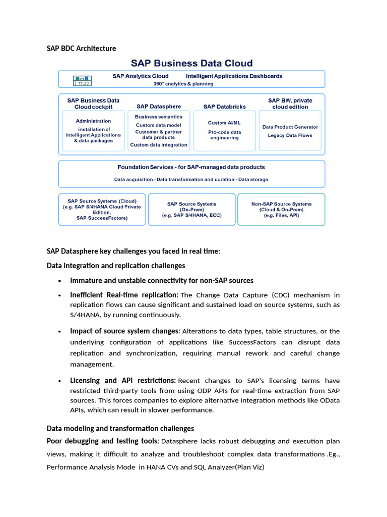SAP Datasphere Challenges and CDS Views | PDF | Databases | Data