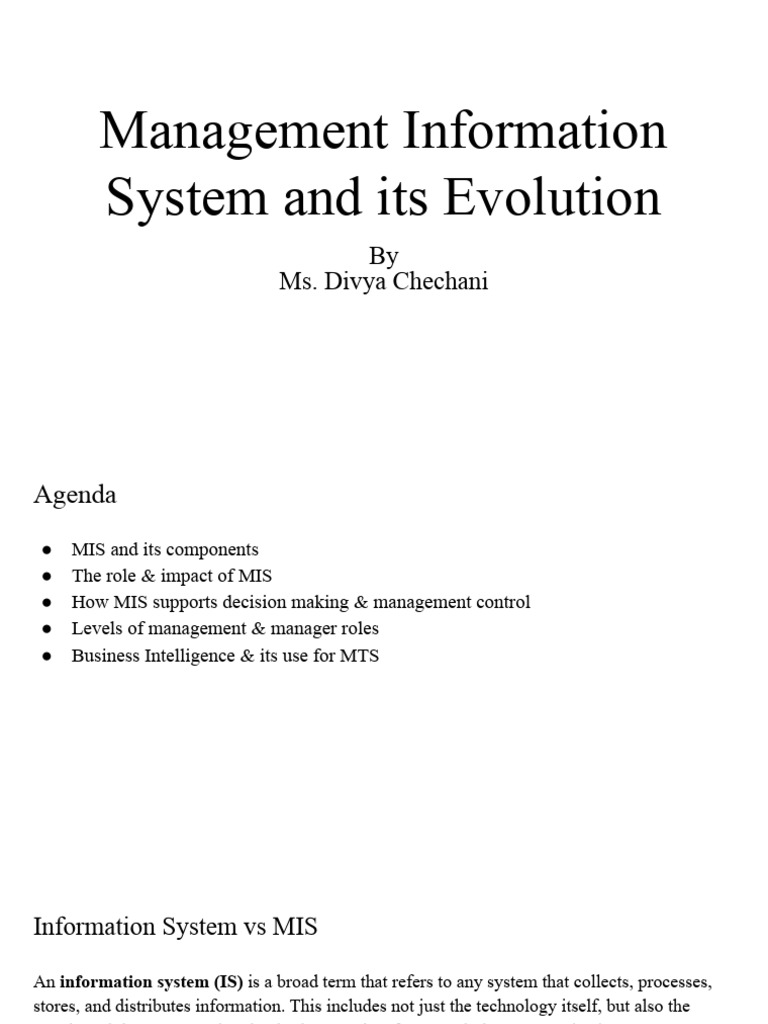 Evolution of Management Information Systems | PDF | Business ...