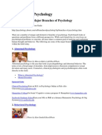 Major Branches of Psychology
