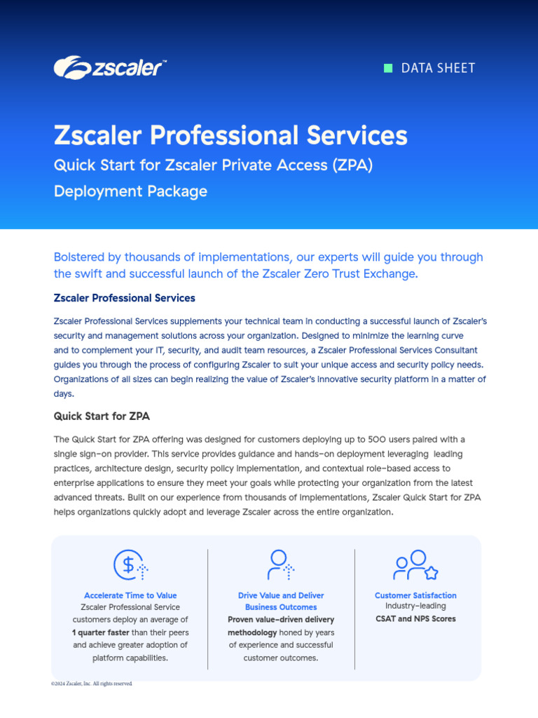 Zscaler Professional Services Quick Start Zpa | PDF | Cloud Computing ...