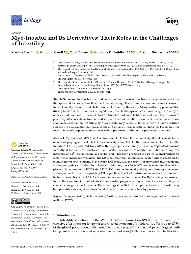 Myo-Inositol's Role in Infertility Solutions | PDF | Polycystic Ovary ...