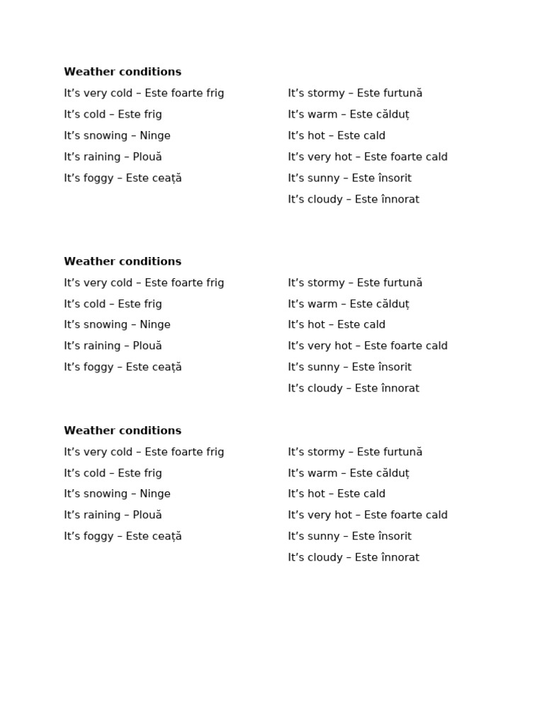 Weather Conditions | PDF