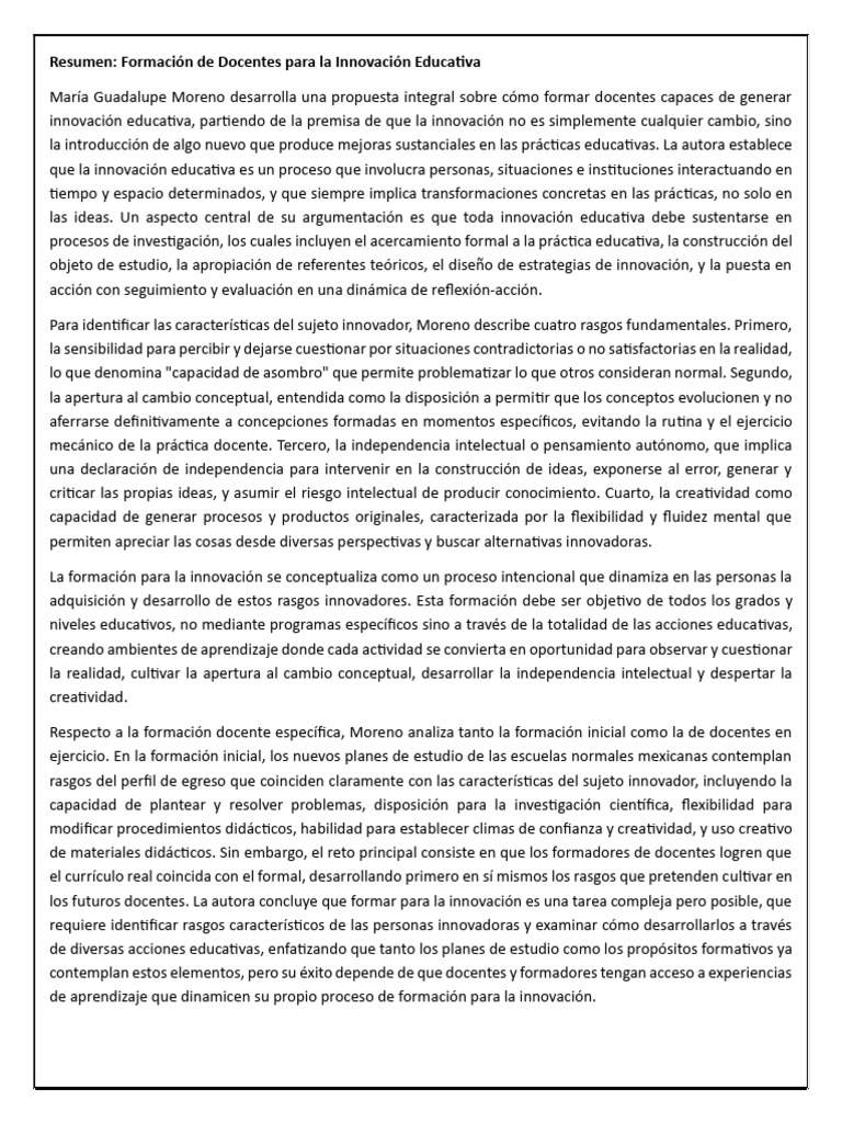 Formación Docente para Innovación Educativa | PDF | Plan de estudios ...