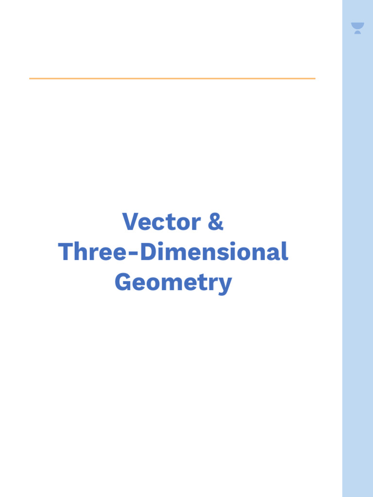 Maths - Vector - Three-Dimensional Geometry | PDF | Euclidean Vector ...