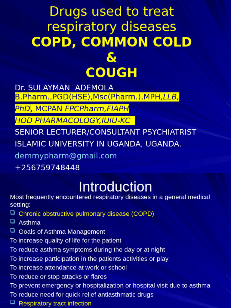 COPD and Respiratory Disease Treatments | PDF | Chronic Obstructive ...