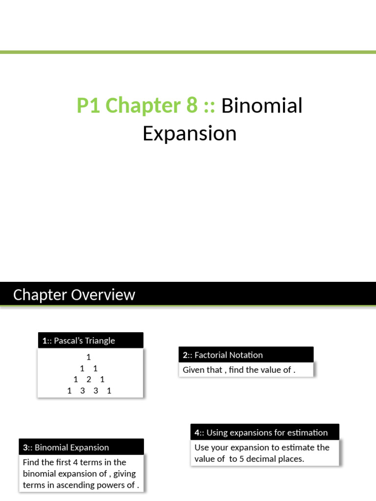 Binomial Expansion and Pascal's Triangle | PDF | Discrete Mathematics ...